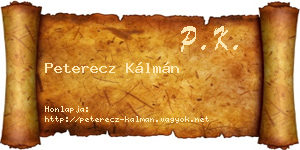Peterecz Kálmán névjegykártya